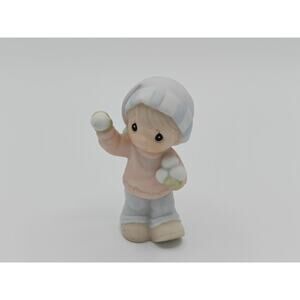 Sugar Town Sammy Boy with Snowballs 1992 Precious Moments Figurine 528668